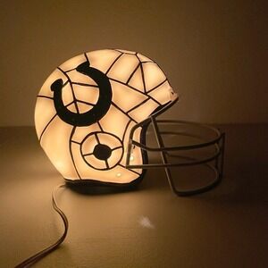 Indianapolis Colts Accent Lamp Helmet Light 2011‎ NFL Tiffany Stained Glass NFL